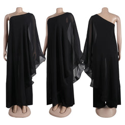 Pre-Order Casual Daily Elegant Patchwork Solid Color One Shoulder Regular Jumpsuits
