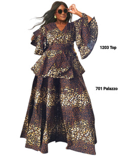 Palazzo Pant & Wrap Blouse Set