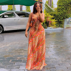 Women Floral Print Maxi Dress