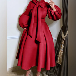 Lantern sleeves Bowtie Dress