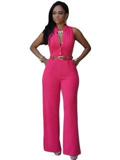 Office/Lady Wide Leg Jumpsuit with Belt