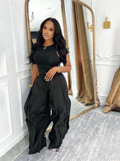 Asymmetrical 2 piece causal pants Set