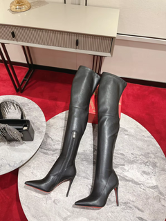 Christian Louboutin Knee Length Red Bottoms High Heels Boots (Pre-order 3 weeks for delivery)