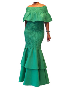 Faux Silk Smock Mermaid Dress