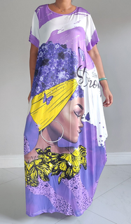 Women Afro Print Bubble Dress-