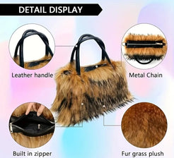 Woman Faux Mink Shoulder bag medium