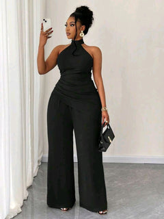 Wide leg 2 pc Halter top pants set