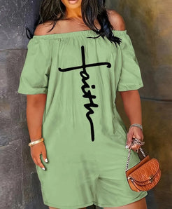 Short Off Shoulder Jumpsuit