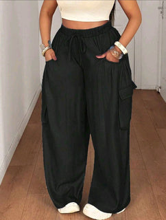 Multi-Pocket Loose Wide Leg pants