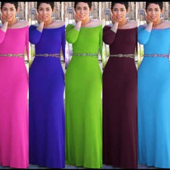 Elegant solid color off shoulder Maxi Dress