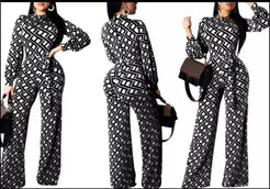 Fashion Printed Wide Leg Jumpsuit