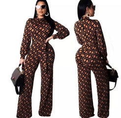 Fashion Printed Wide Leg Jumpsuit