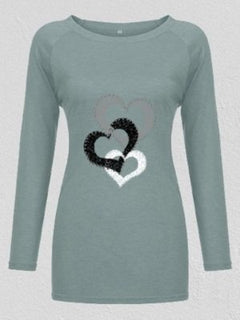 Creative Heart Print Long Sleeve T-Shirt1