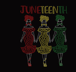 Custom made Juneteenth Bling Tshirts Available