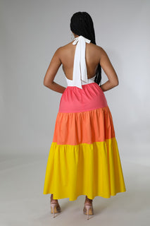 Color Block Maxi Dress