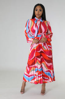Multi color bowtie dress