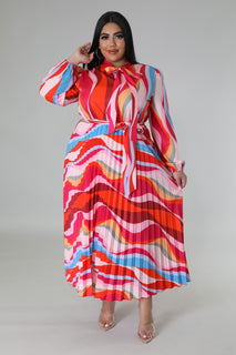 Multicolor Bowtie Dress plus size